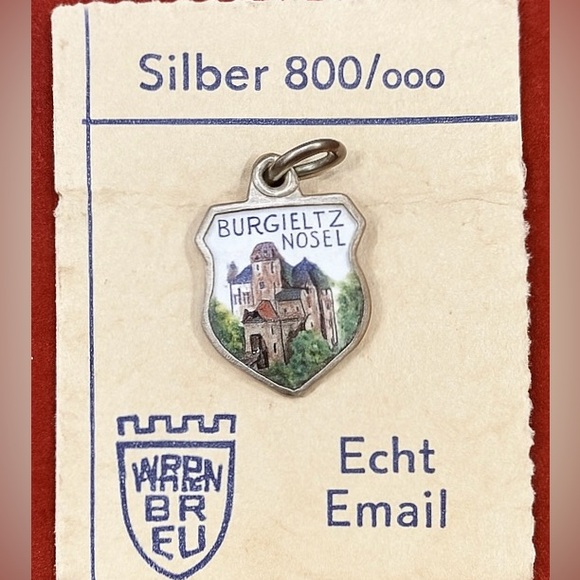 Vintage German Souvenir Charm – Burg Eltz Mosel – 800 Silver Enamel - Picture 2 of 2